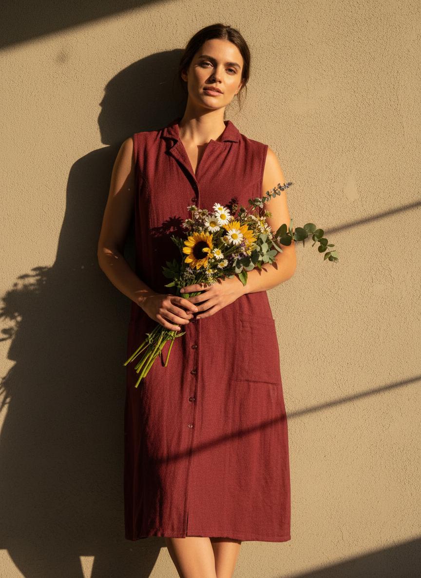Wildalaya Hemp Shirt Dress - Eco-friendly Earth Style