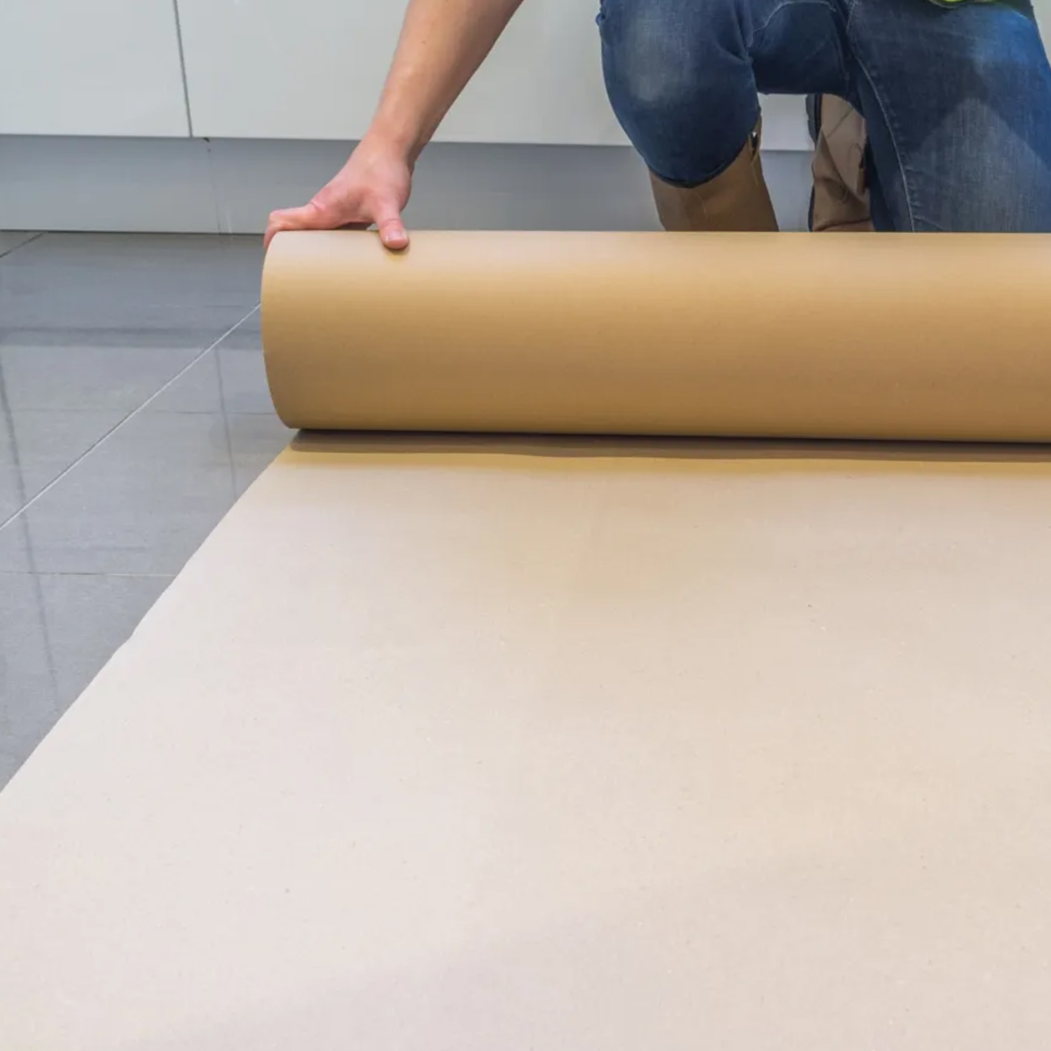 Waterproof Temporary Floor Protection Paper Board Fiberboard Roll, 1m x 30m
