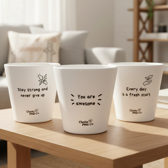 Trio Pack - Positive - Cheeky Plant Co. Pots - 11cmD x 11cmH