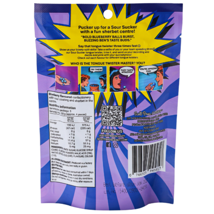 SOUR SUCKERS on Floor Stand - 6 Flavours / 144 Bags