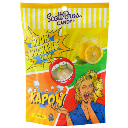SOUR SUCKERS on Floor Stand - 6 Flavours / 144 Bags