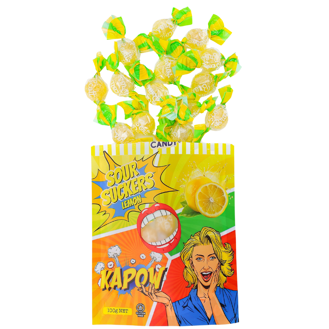 SOUR SUCKERS on Floor Stand - 6 Flavours / 144 Bags