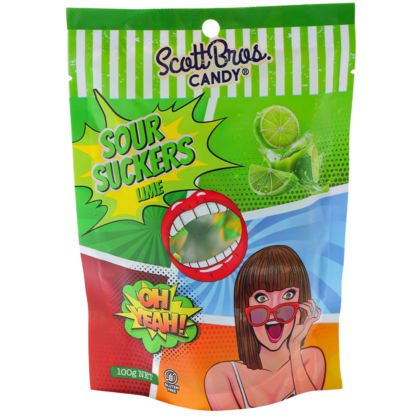 SOUR SUCKERS on Floor Stand - 6 Flavours / 144 Bags