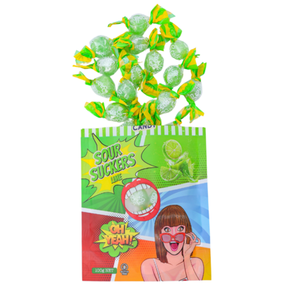 SOUR SUCKERS on Floor Stand - 6 Flavours / 144 Bags