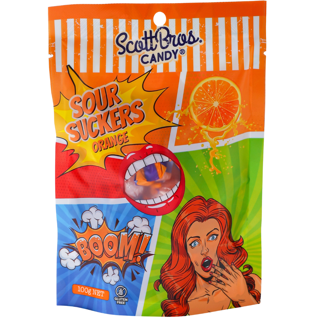 SOUR SUCKERS on Floor Stand - 6 Flavours / 144 Bags