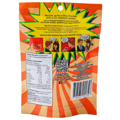 SOUR SUCKERS on Floor Stand - 6 Flavours / 144 Bags