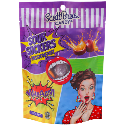SOUR SUCKERS on Floor Stand - 6 Flavours / 144 Bags