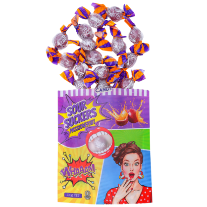 SOUR SUCKERS on Floor Stand - 6 Flavours / 144 Bags