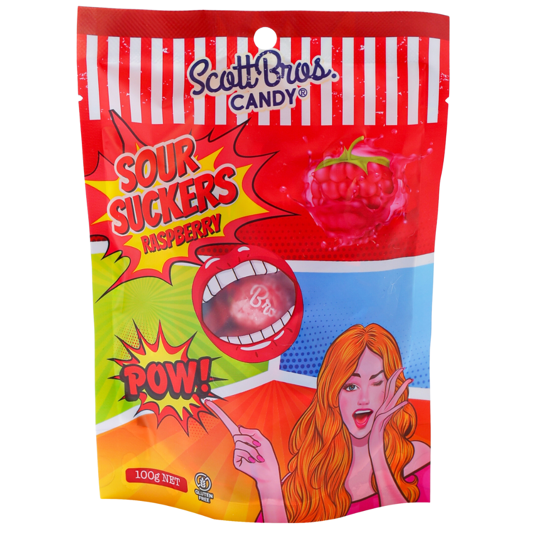 SOUR SUCKERS on Floor Stand - 6 Flavours / 144 Bags