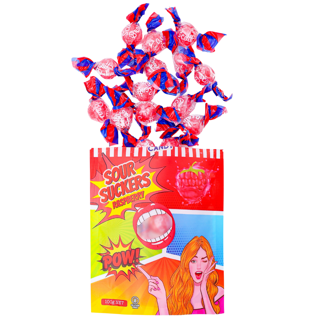 SOUR SUCKERS on Floor Stand - 6 Flavours / 144 Bags