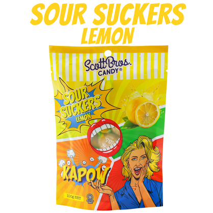 SOUR SUCKERS - 4 Flavours / 48 Bags