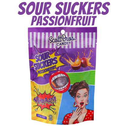 SOUR SUCKERS - 4 Flavours / 48 Bags