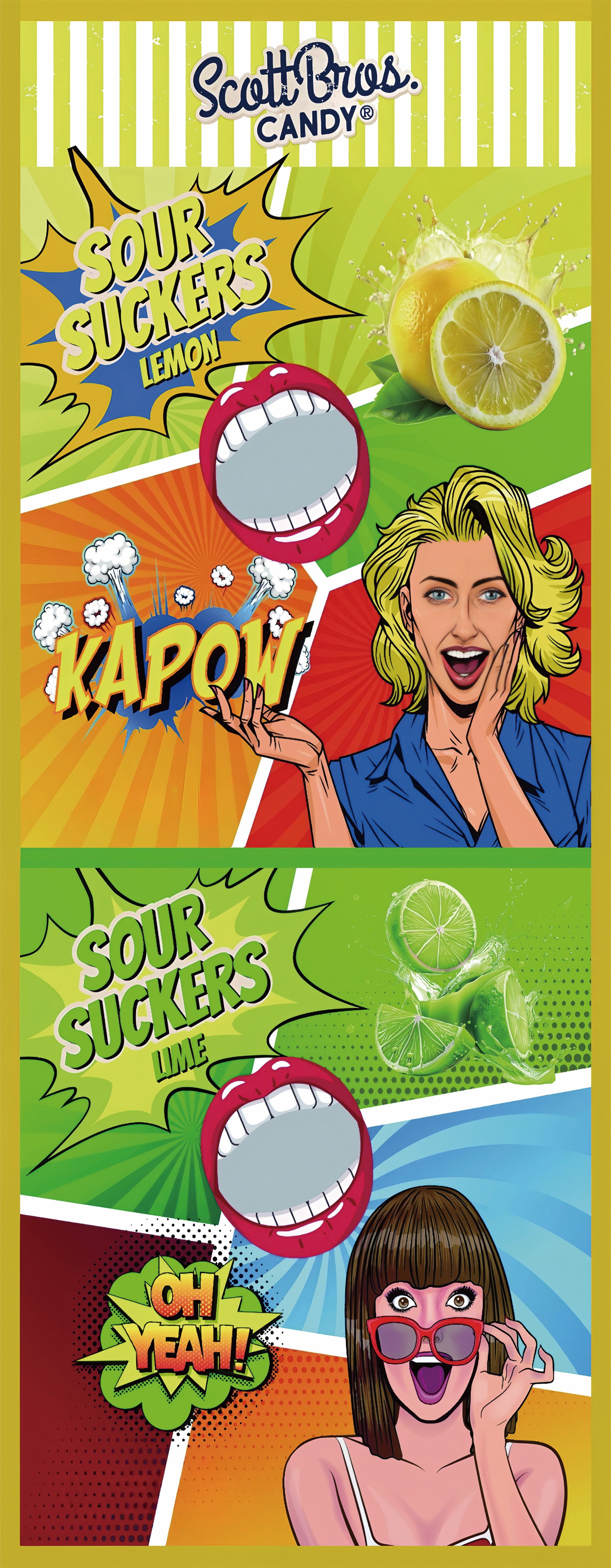 SOUR SUCKERS on Floor Stand - 6 Flavours / 144 Bags