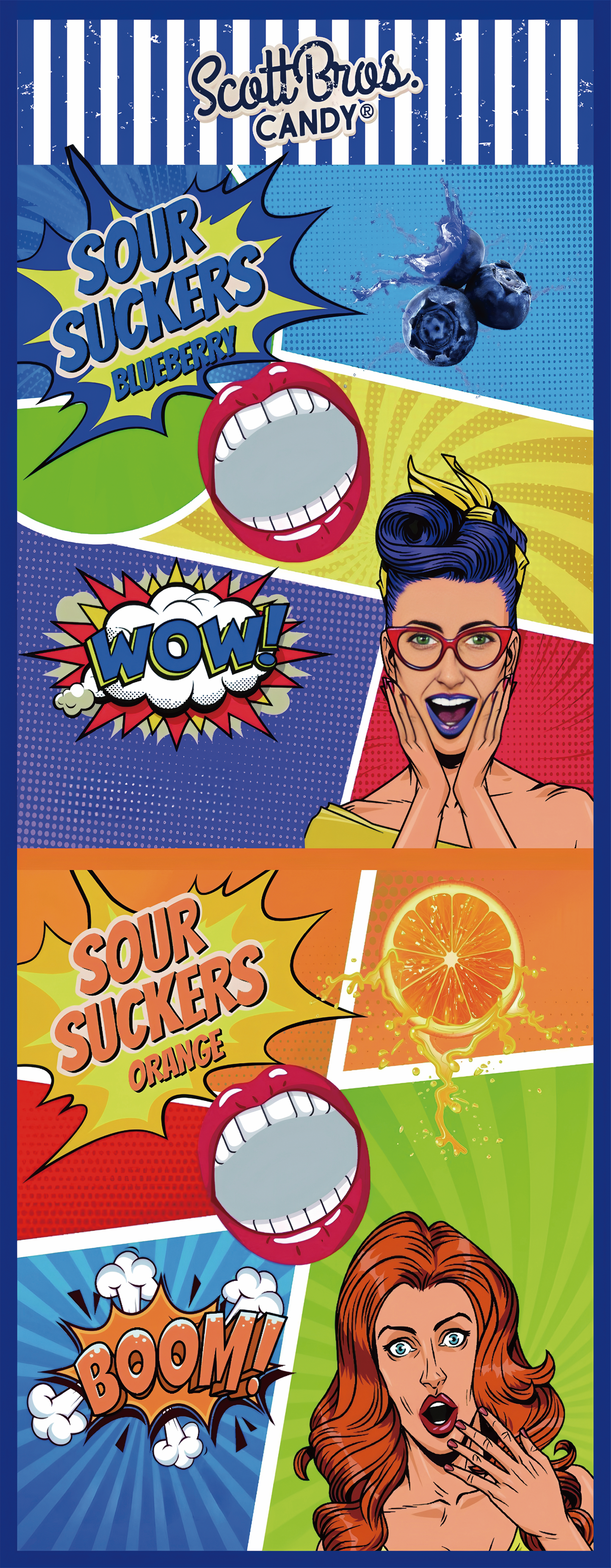 SOUR SUCKERS on Floor Stand - 6 Flavours / 144 Bags