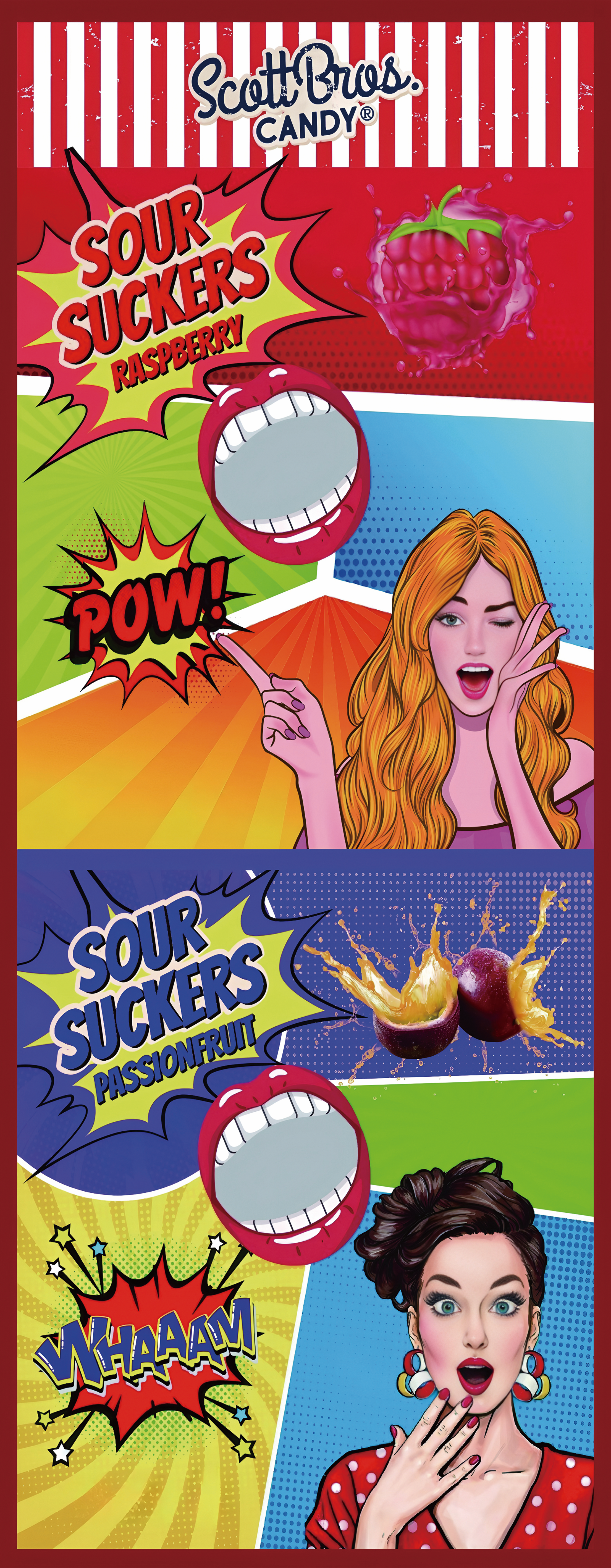 SOUR SUCKERS on Floor Stand - 6 Flavours / 144 Bags