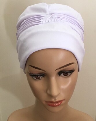White swim/shower/resort wear cap