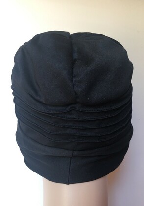 Black swim/shower/resort wear cap