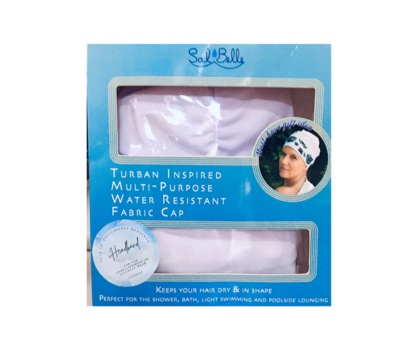 White swim/shower/resort wear cap