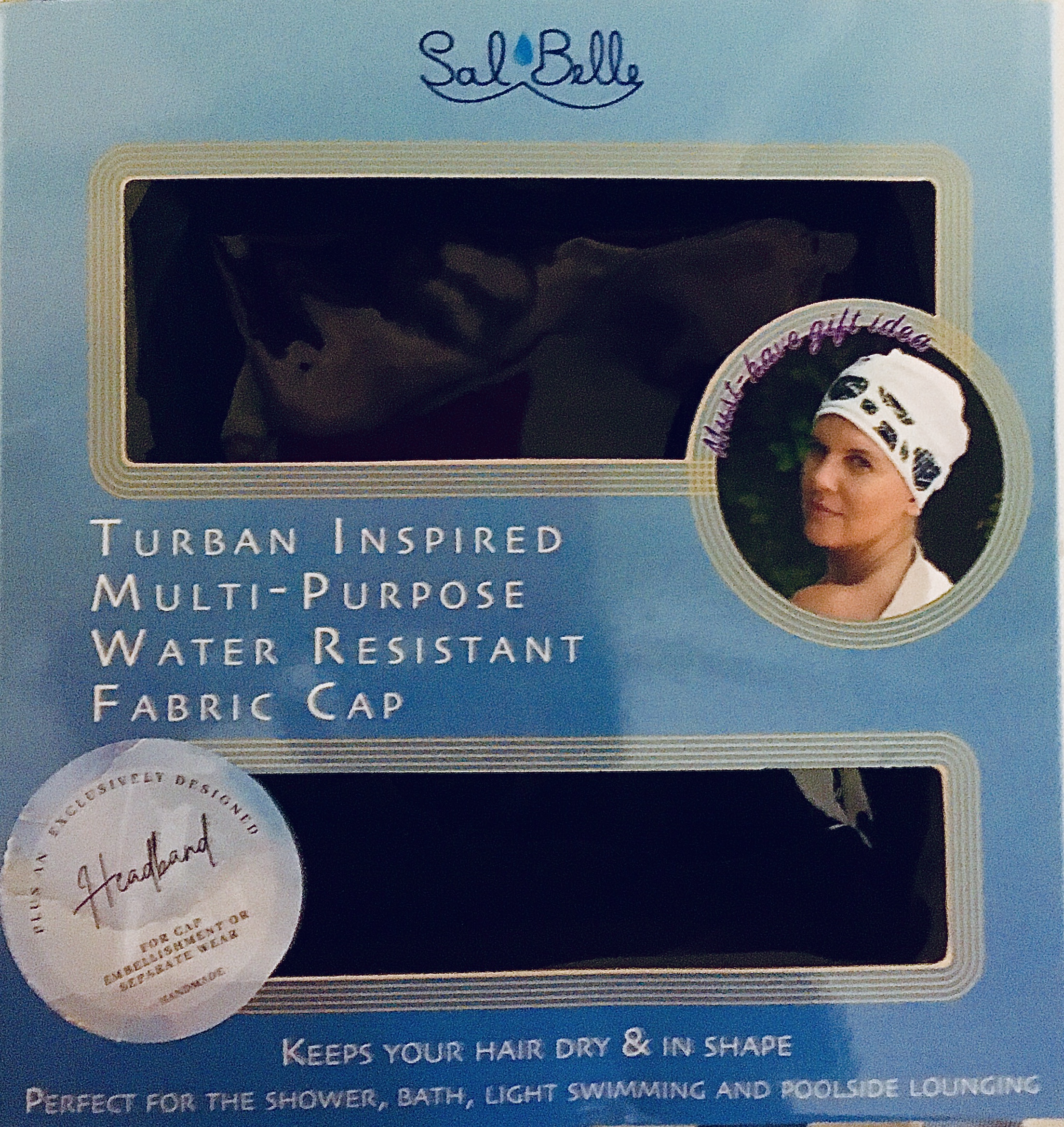 Black swim/shower/resort wear cap