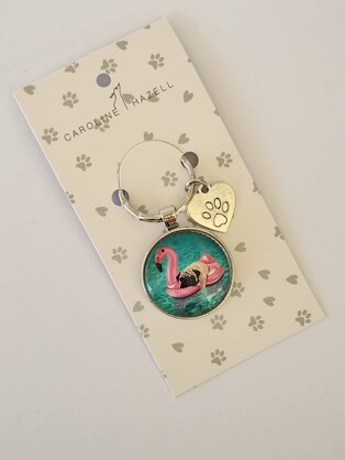 Beach Dogs Key Ring PUG