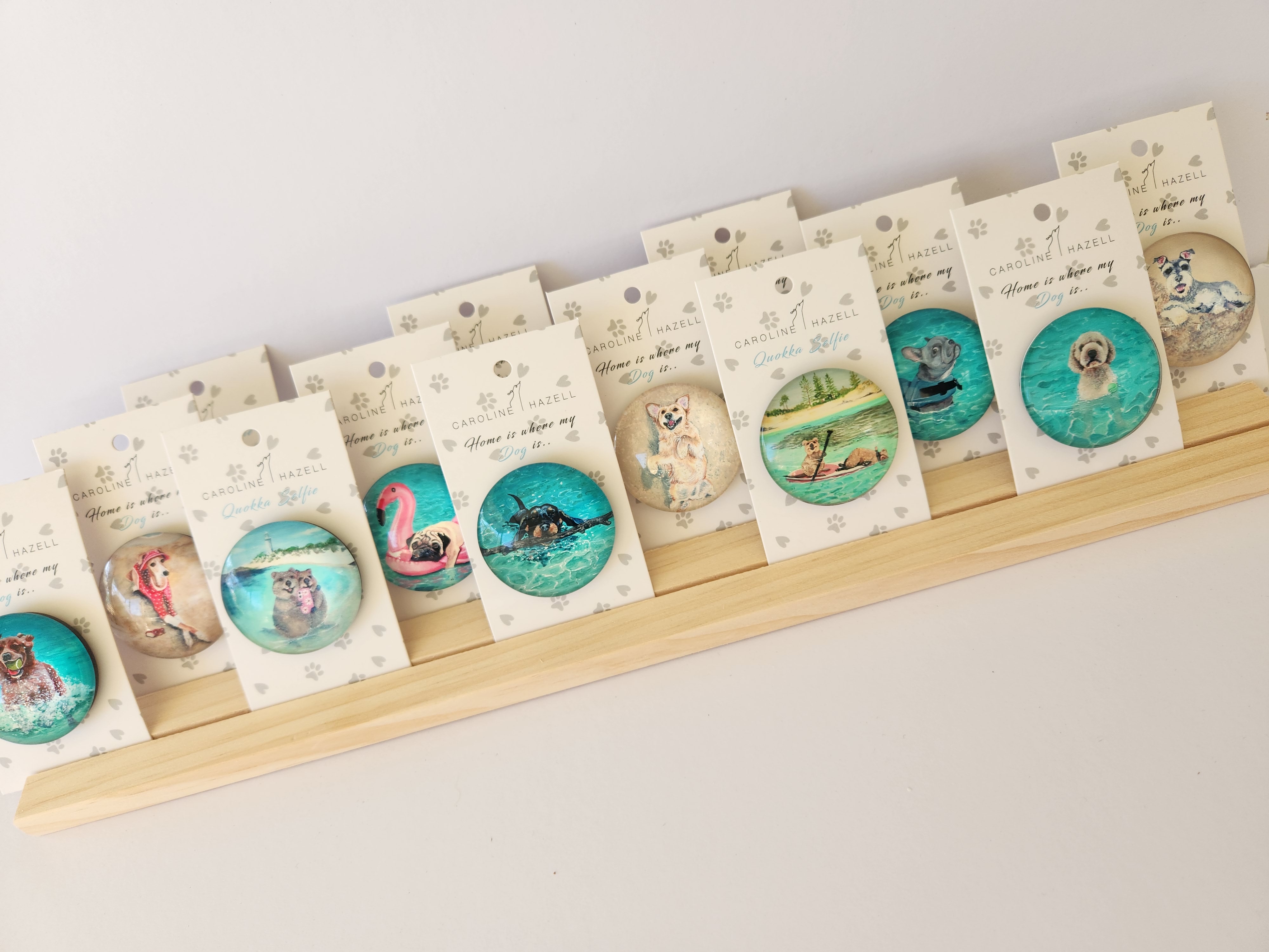 Beach Dogs Crystal Magnet QUOKKA #2