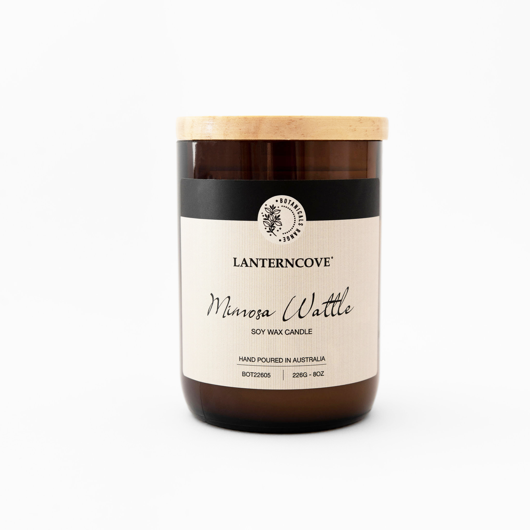 Botanicals 8oz Glass Candle Mimosa Wattle