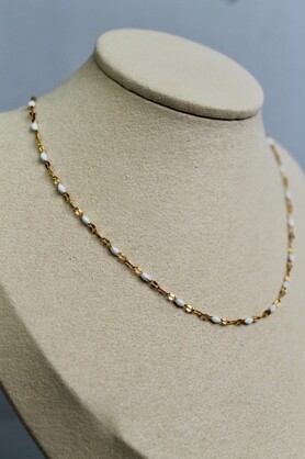ENAMEL CHAIN NECKLACE - 4 COLORS