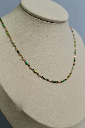 ENAMEL CHAIN NECKLACE - 4 COLORS