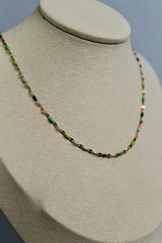 ENAMEL CHAIN NECKLACE - 4 COLORS