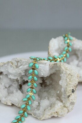 CHEVRON ENAMEL CHAIN NECKLACE - 2 COLORS