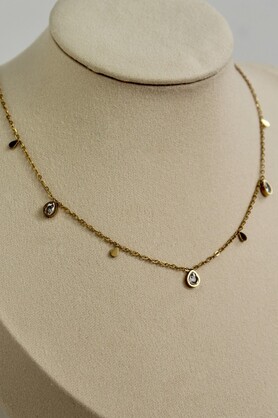 TEARDROP CZ NECKLACE - 2 COLORS