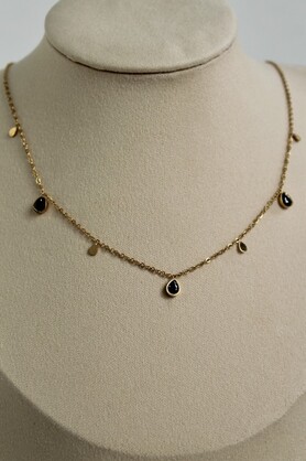 TEARDROP CZ NECKLACE - 2 COLORS