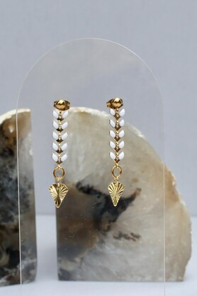 MINI BALL STUDS - CHEVRON DECO LEAF - 2 COLORS