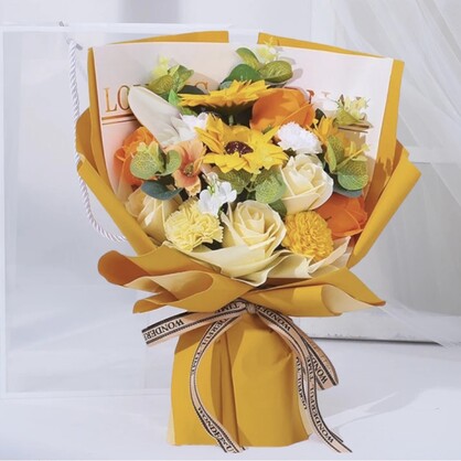Tulip and Camellia Soap Flowers Bouquet