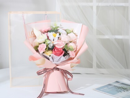 Tulip and Camellia Soap Flowers Bouquet