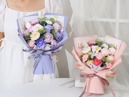 Tulip and Camellia Soap Flowers Bouquet