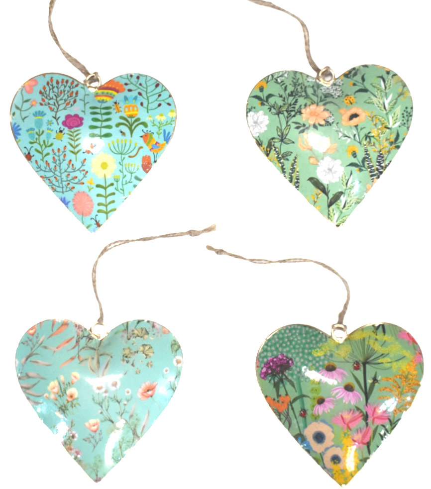 Wholesale S/4 floral turquoise hearts 10 cm - Status Collections ...