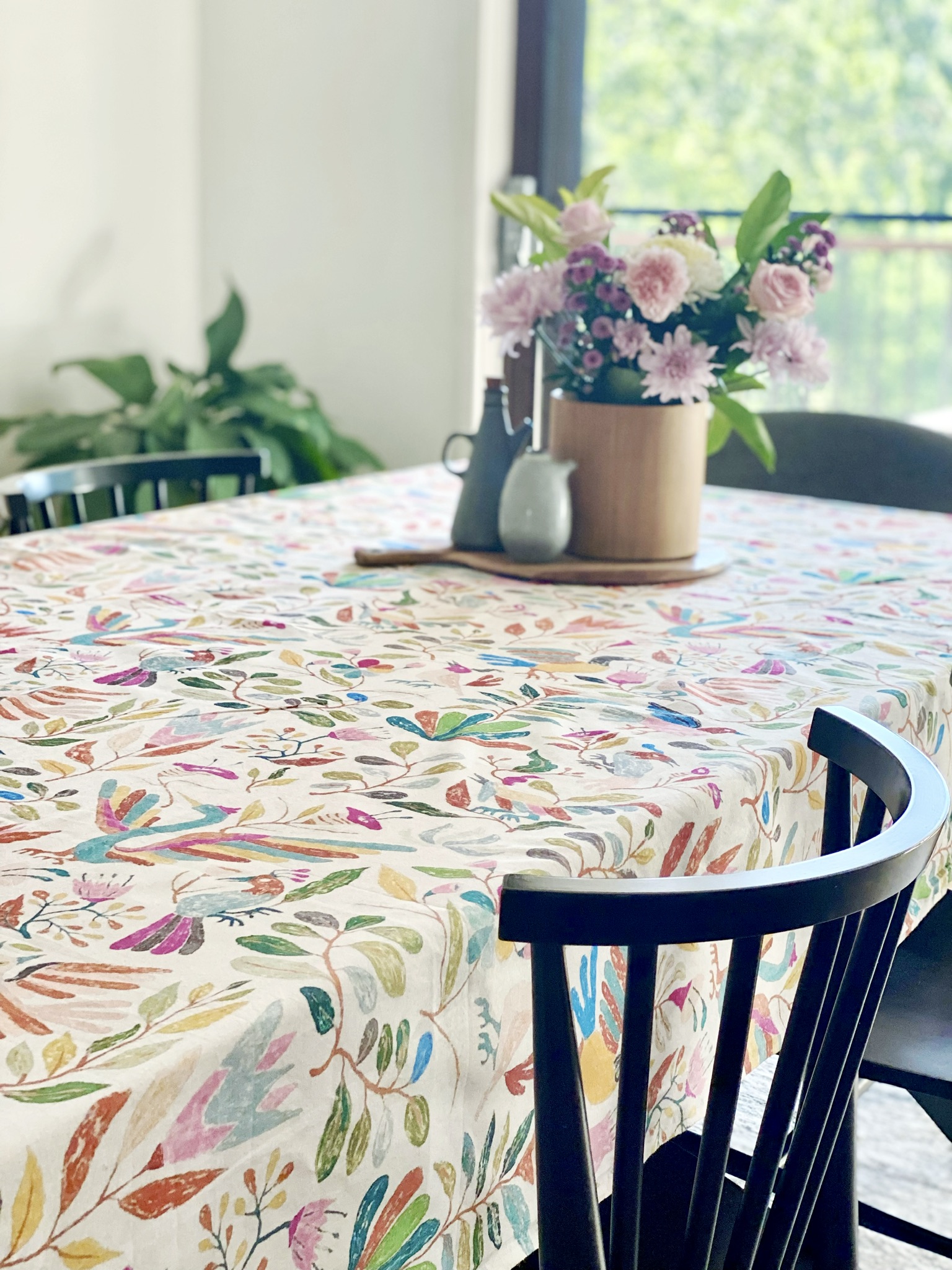 Digital printed cotton tablecloth 170x270 cm