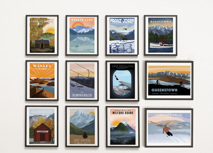 Arrowtown travel poster - New Zealand