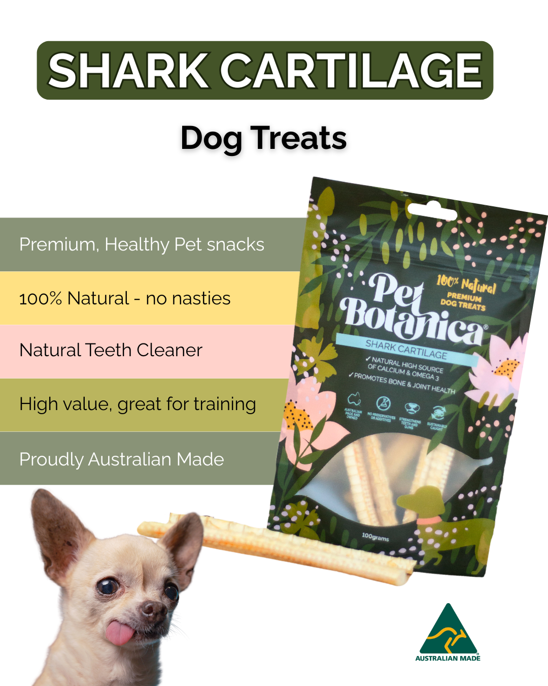 Shark Cartilage Dog Treats - All -Natural | Australian-made Pet Treats
