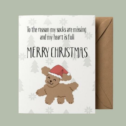 CHRISTMAS CARD FOR DOG | DOG CARD | CHRISTMAS GREETING CARD | DOG CARD