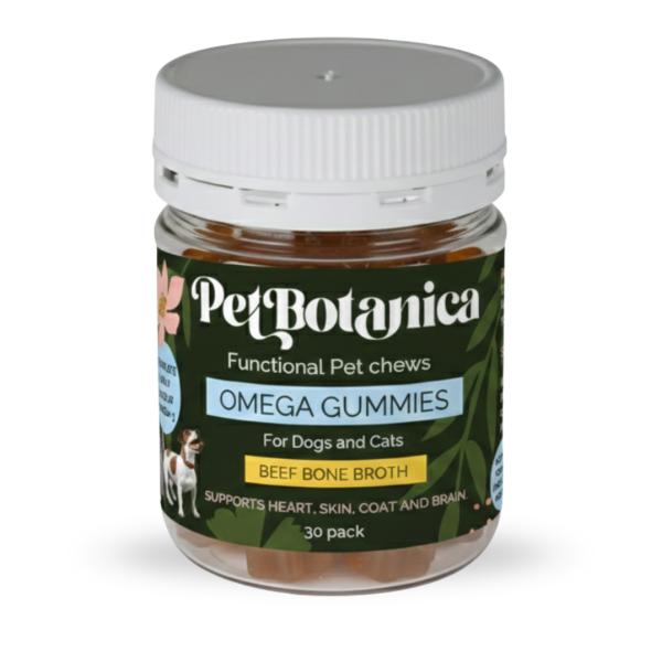 Omega-3 Fish Oil Gummies for Dogs and Cats (Beef Bone Broth) | Skin & Coat | Joints | Heart & Brain Support.