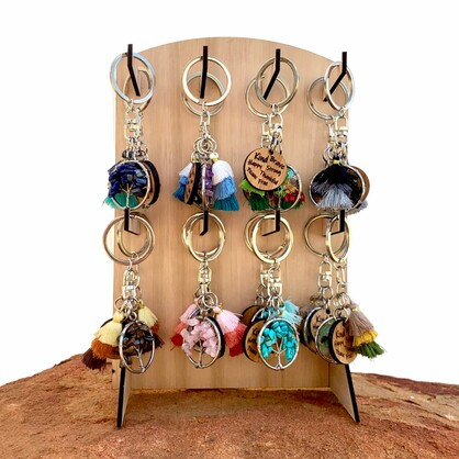 GEMSTONE KEYRINGS WITH DISPLAY