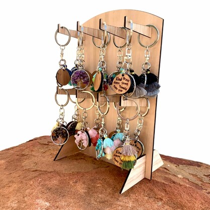 GEMSTONE KEYRINGS WITH DISPLAY