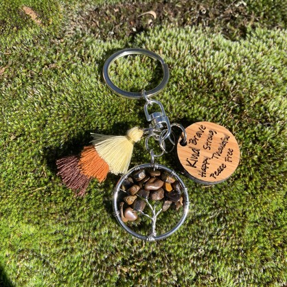 GEMSTONE KEYRINGS WITH DISPLAY
