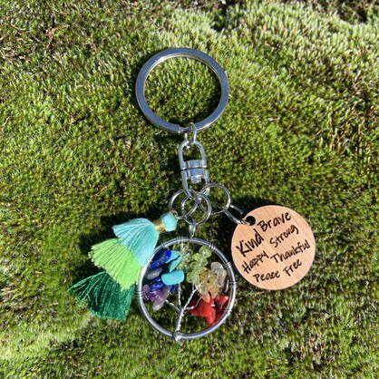 GEMSTONE KEYRINGS WITH DISPLAY