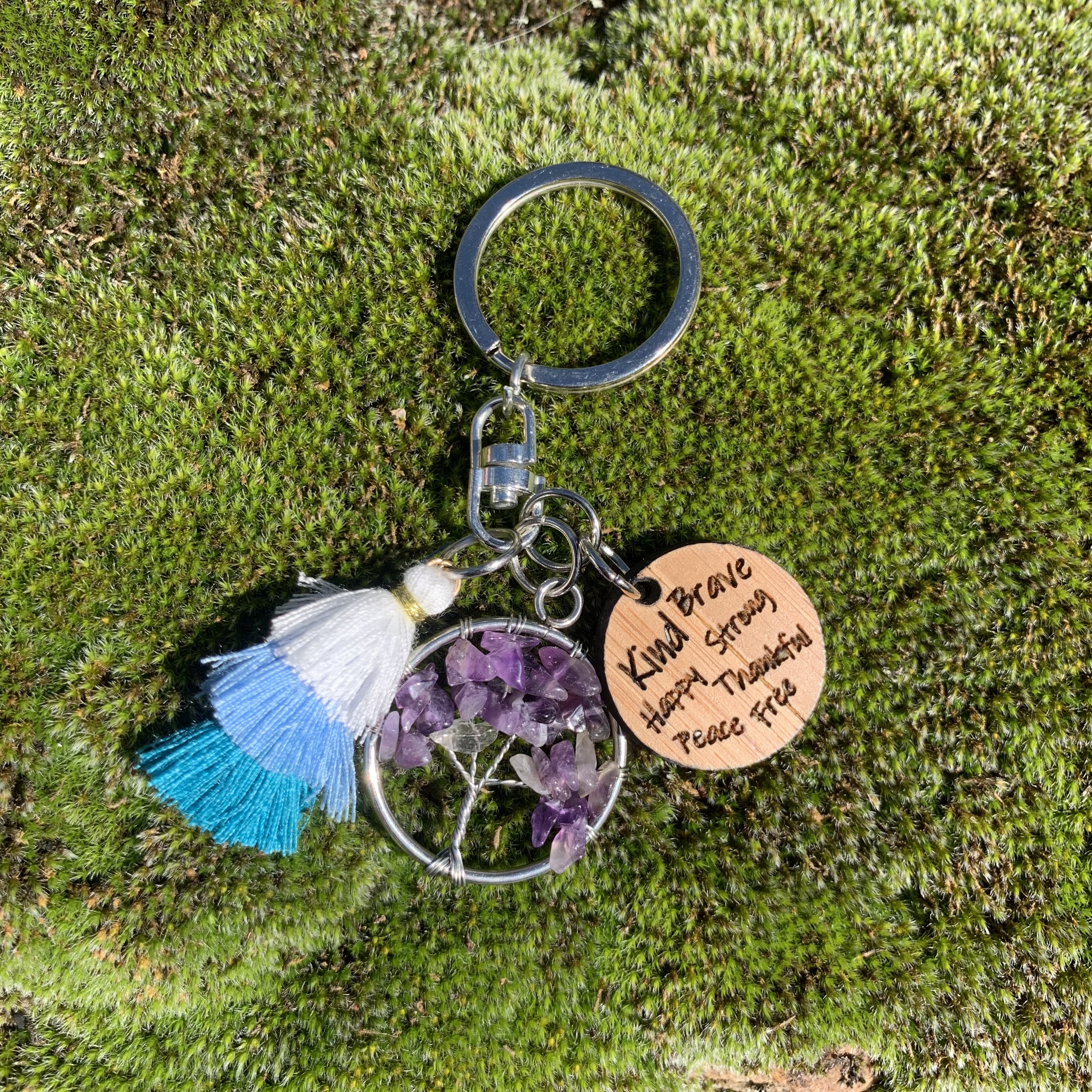GEMSTONE KEYRINGS WITH DISPLAY