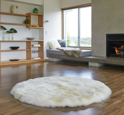 Custom Circular Sheepskin Rug