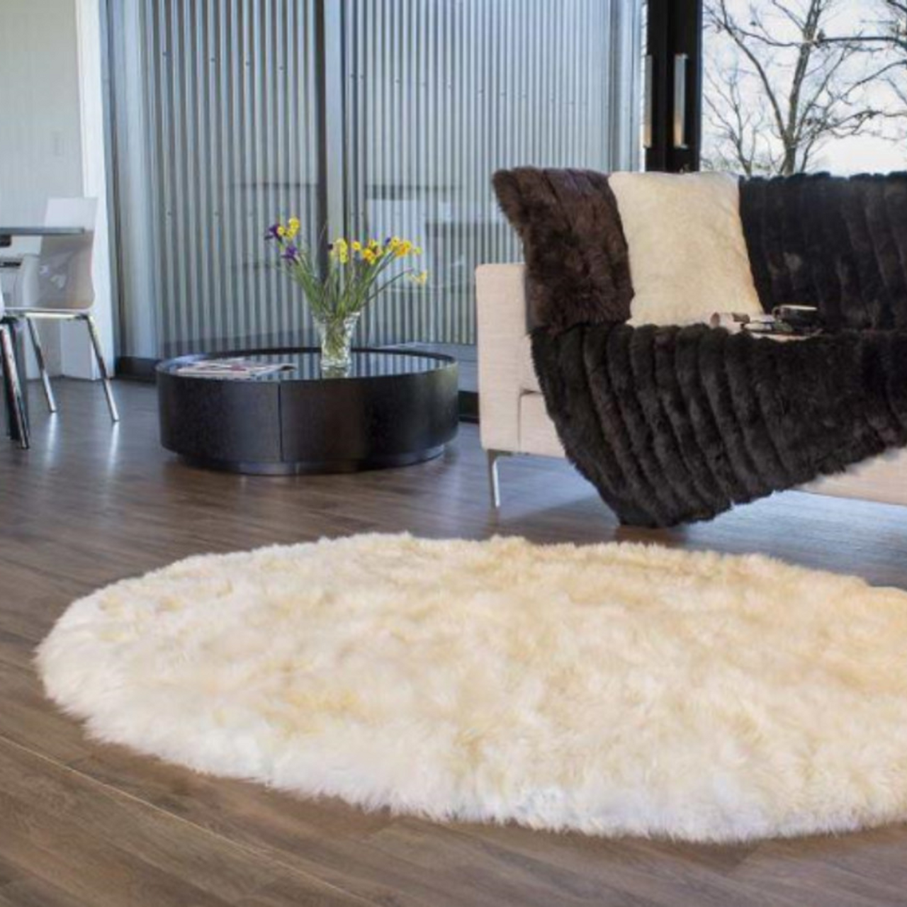 Custom Oval Sheepskin Rug