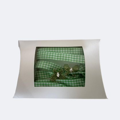 Green Shoelace with Green Butterfly Trims